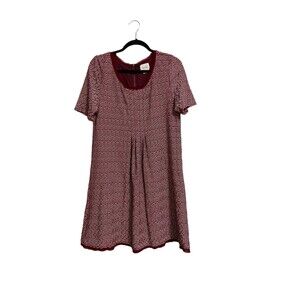 Anthropologie Maeve Dora Dress Size L Red White